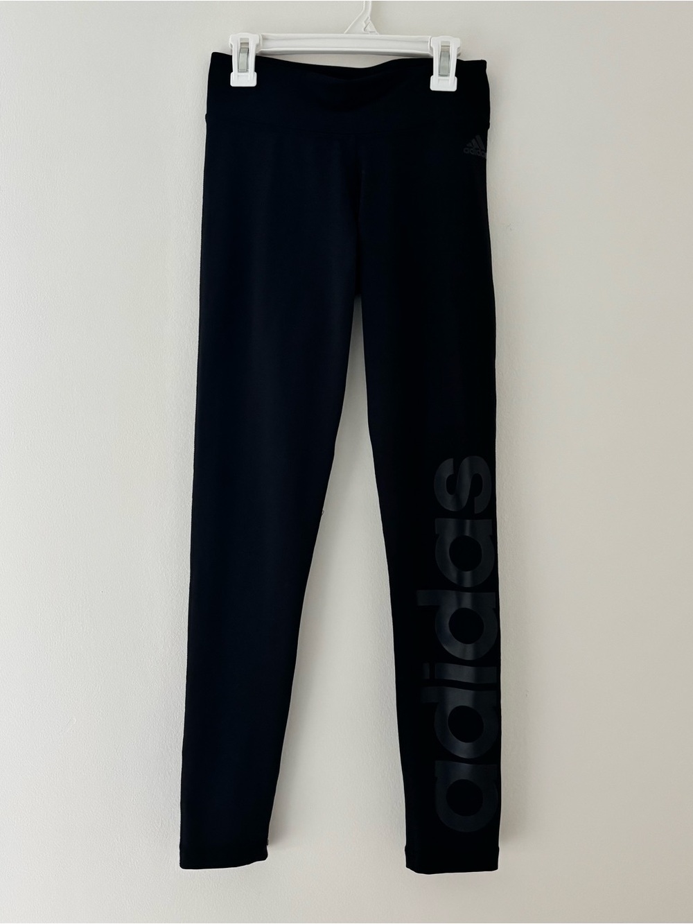 Adidas black climalite leggings with gray logo